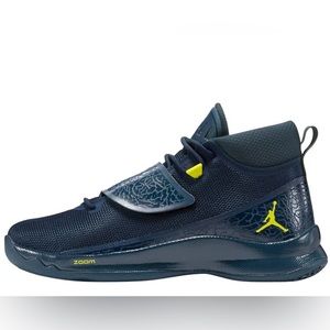 Jordan Super.Fly 5 PO Armory Navy Electrolime size 10.5 Men’s Basketball Shoe